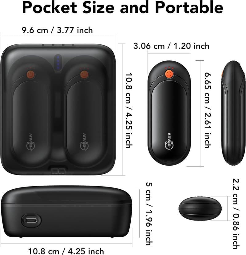 Wiederaufladbare Handwärmer mit 14000mAh für kaltes Wetter – 2er-Pack