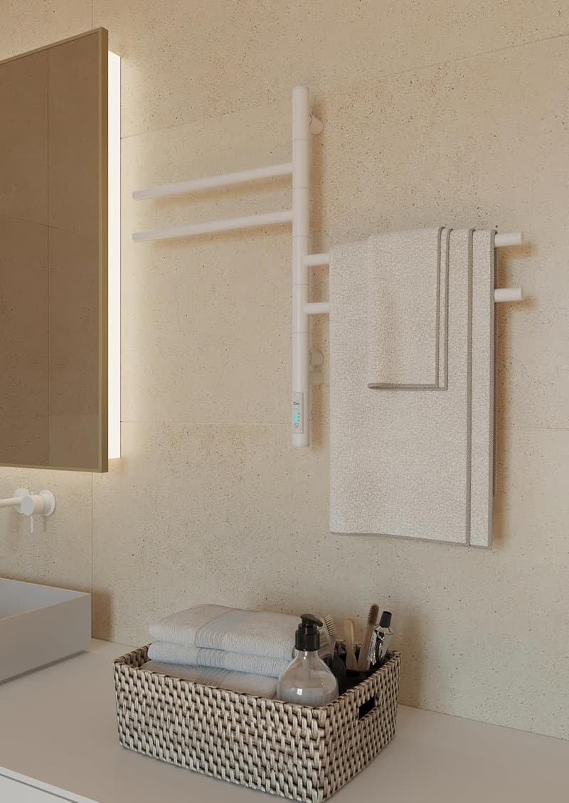 Elna Handtuchheizkörper 57W – Weiße Badheizung mit Thermostat 62x40 cm