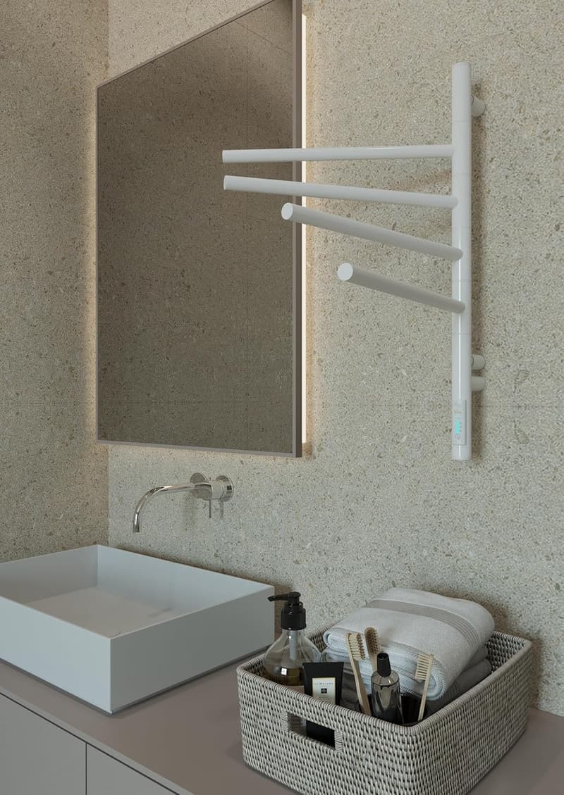 Elna Handtuchheizkörper 57W – Weiße Badheizung mit Thermostat 62x40 cm