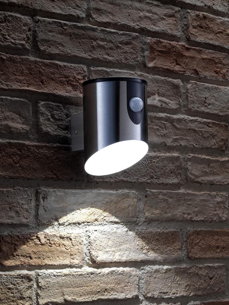 Kabellose LED PIR Sicherheits-Wandleuchte aus Edelstahl für außen