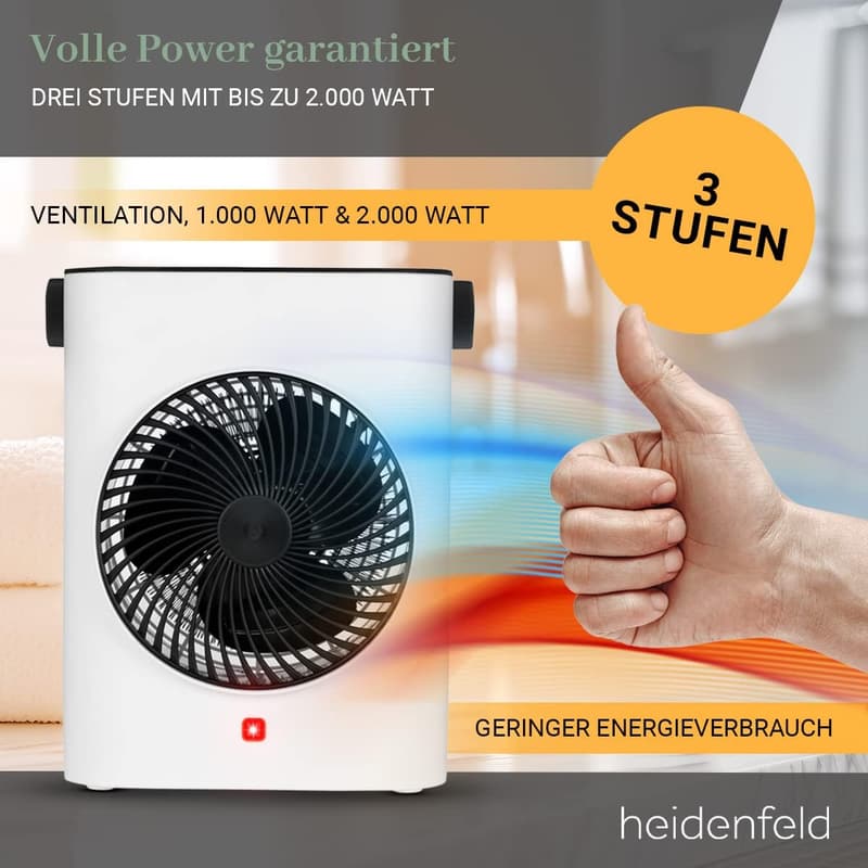 Heizlüfter Heidenfeld HL100 - 2000 Watt für bis zu 25 m²
