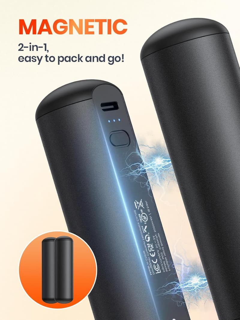 Elektrische Handwärmer 2er Set, 10000 mAh, tragbar mit 3 Heizstufen