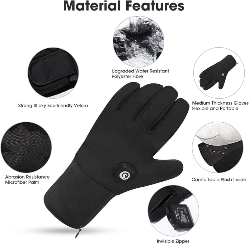 Beheizte Winterhandschuhe mit 7,4 V Akku für Outdoor-Sportler