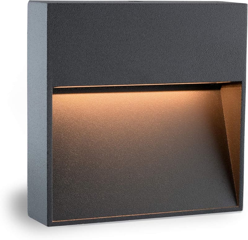 Wandleuchte KEILA, 4er Set, IP54, anthrazit, warmweißes Licht