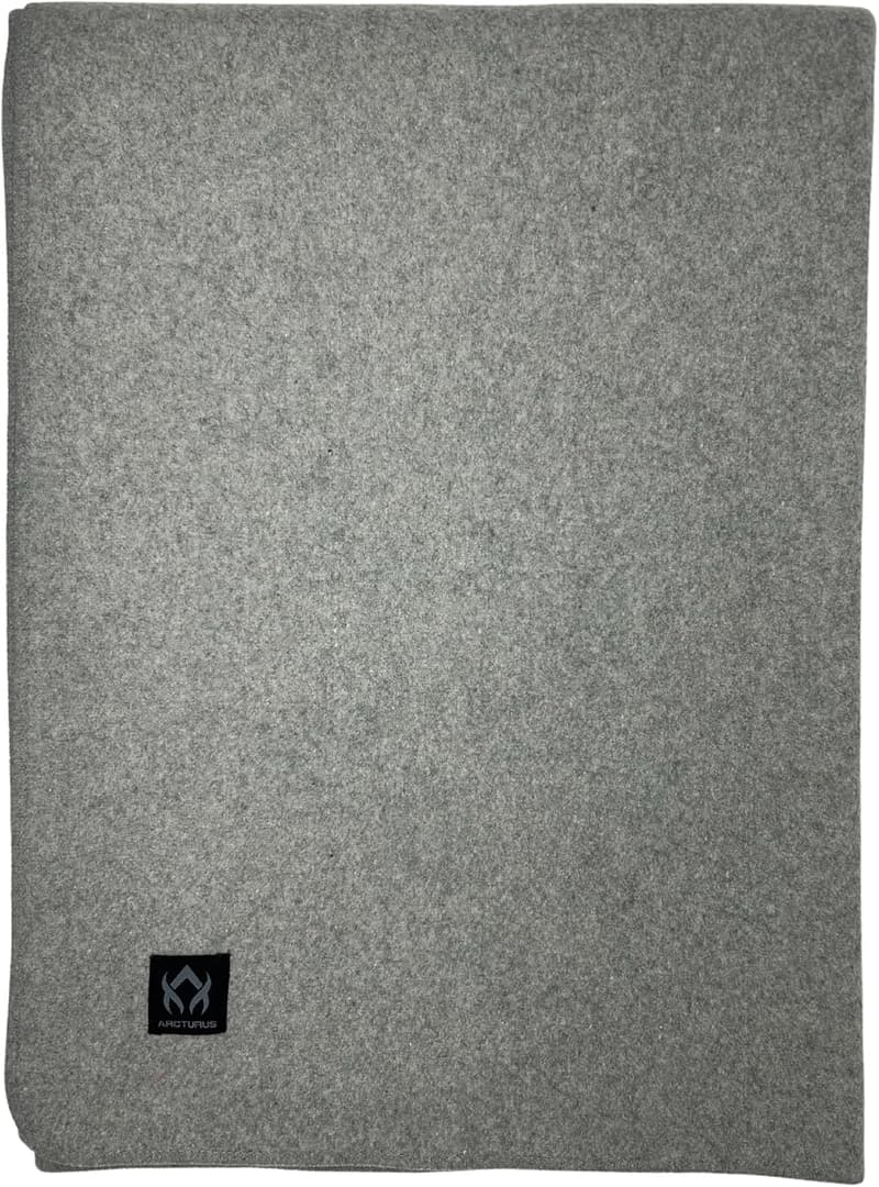 Militärische Wolldecke für Outdoor-Aktivitäten, 162,6 x 223,5 cm, waschbar, steingrau