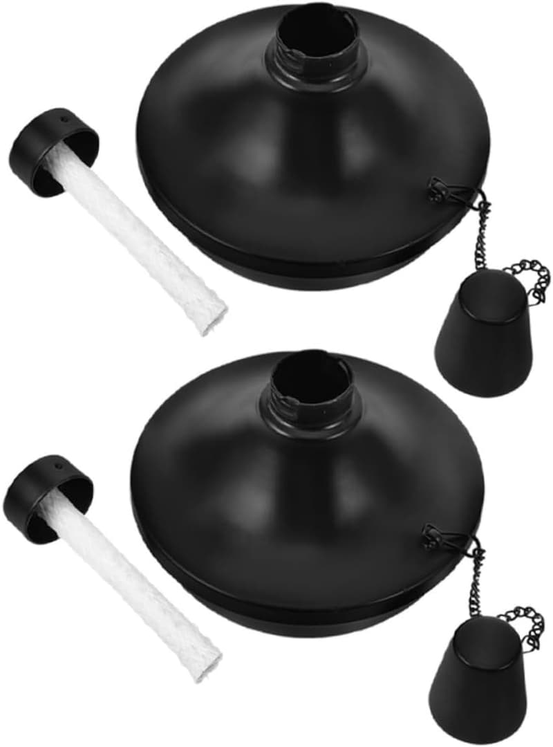 Wetterfestes 2-teiliges Tiki-Lampen-Set aus Metall für Garten