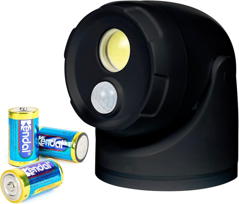 LED Außenstrahler mit Bewegungsmelder, 5000K, 450 Lumen inklusive D-Batterien