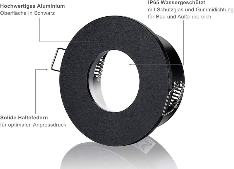 LED Spots für Badezimmer IP65 - Moderne schwarze Deckenstrahler neutralweiß