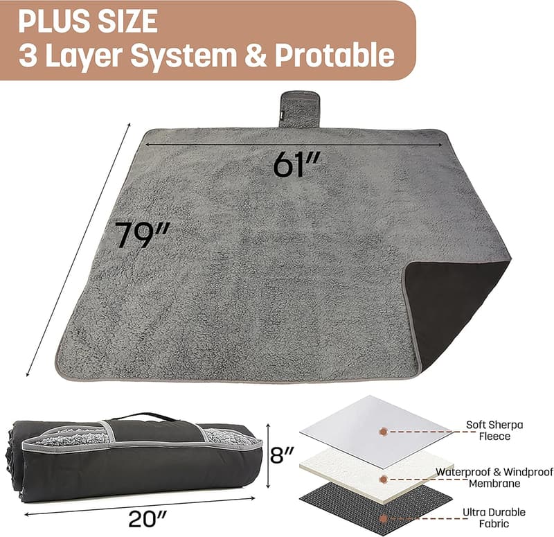 Wasserdichte Campingdecke Sherpa (150 x 200 cm) für Outdoor-Aktivitäten