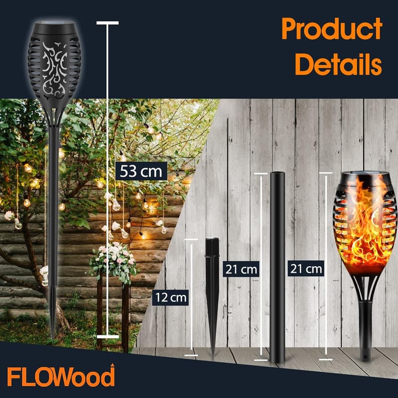 Solarleuchten für den Garten, 6er Set, 12 LEDs, IP65 wasserdicht