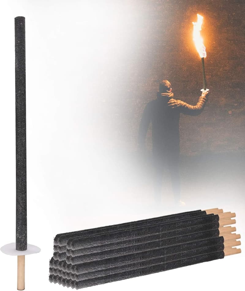 Eulenke 10 Stück Wachsfackeln mit Handschutz für Outdoor-Aktivitäten