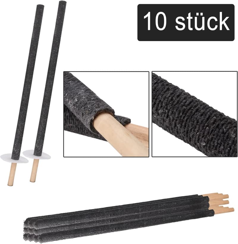Eulenke 10 Stück Wachsfackeln mit Handschutz für Outdoor-Aktivitäten