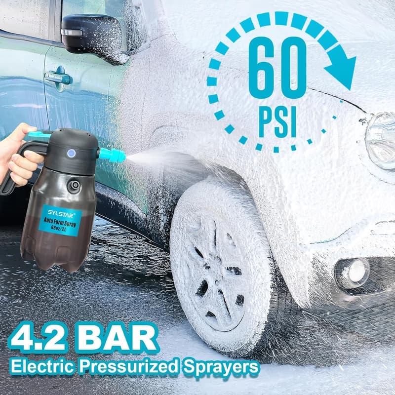Elektrischer Schaumsprüher 2L für Autowäsche mit Akku und 2 Düsen