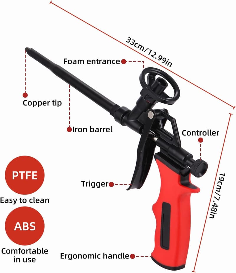 Upgrade Bauschaumpistole mit PTFE-Beschichtung für Heimwerker