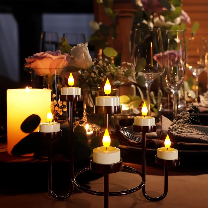 Wiederaufladbare LED Teelichter mit Fernbedienung – 12 Stück  für festliche Anlässe