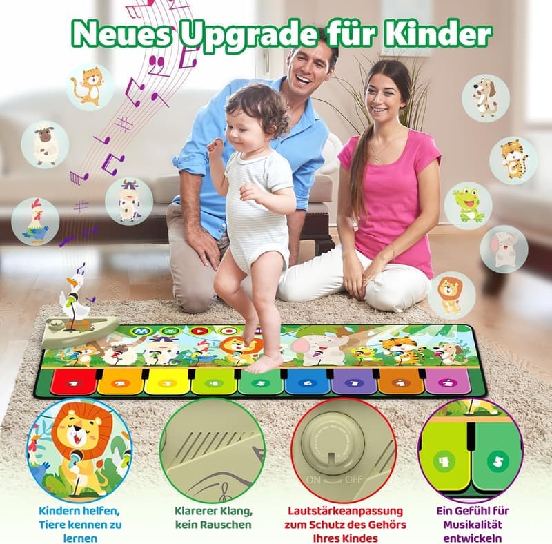Musikmatte für Kinder ab 1 Jahr mit 19 Liedern und 10 Tieren