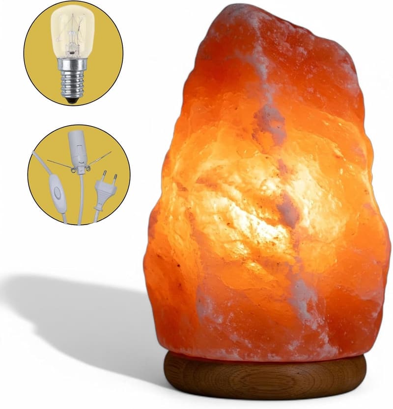 Himalaya Salzkristall Lampe - Natürliche Tischlampe (1-2 kg)