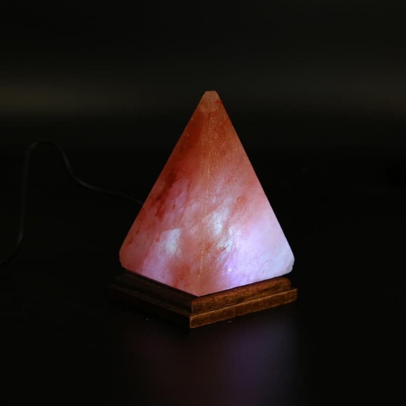 Himalaya Salzkristall Lampe mit Farbwechsel – Pyramide aus reinem Salzstein