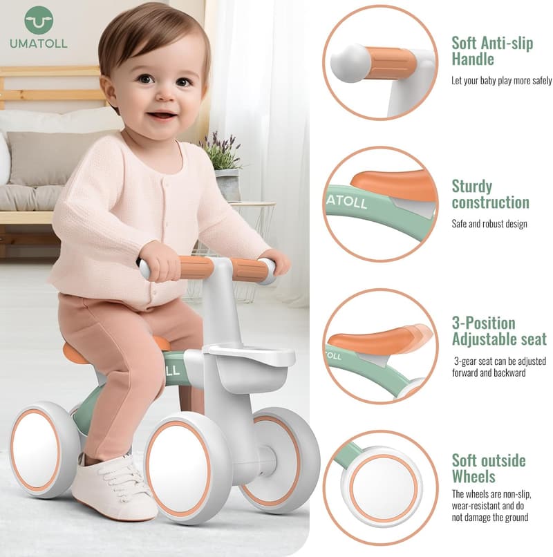 Laufrad für Kinder ab 1 Jahr mit Korb – Geschenk zum 1. Geburtstag