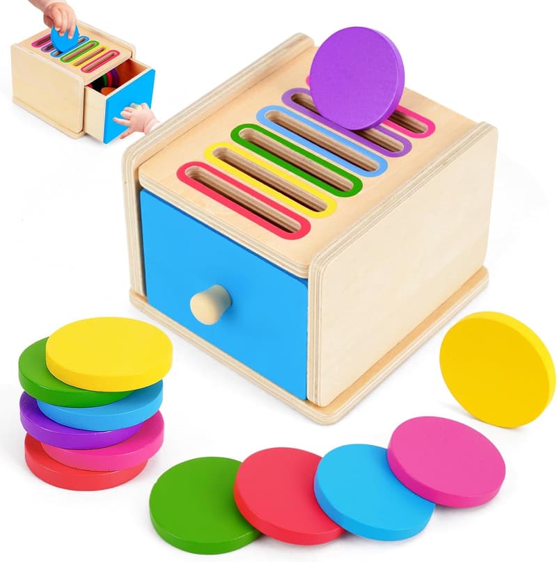Montessori Holzspielzeug für Kinder ab 1 Jahr – Farbsortierspiel