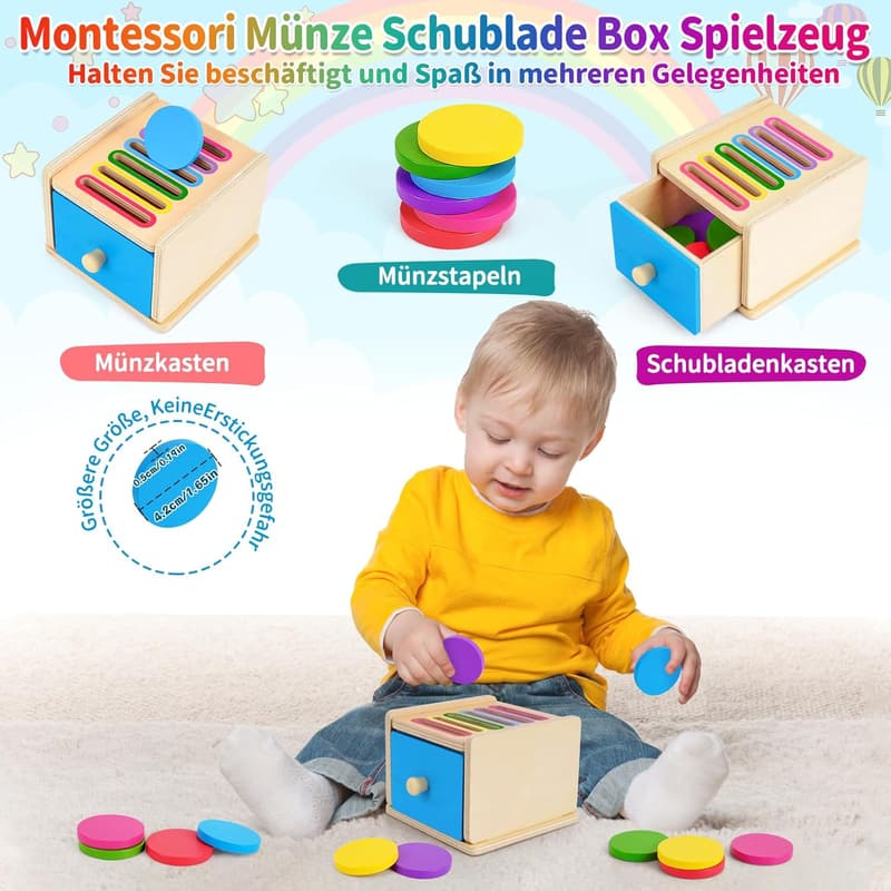 Montessori Holzspielzeug für Kinder ab 1 Jahr – Farbsortierspiel