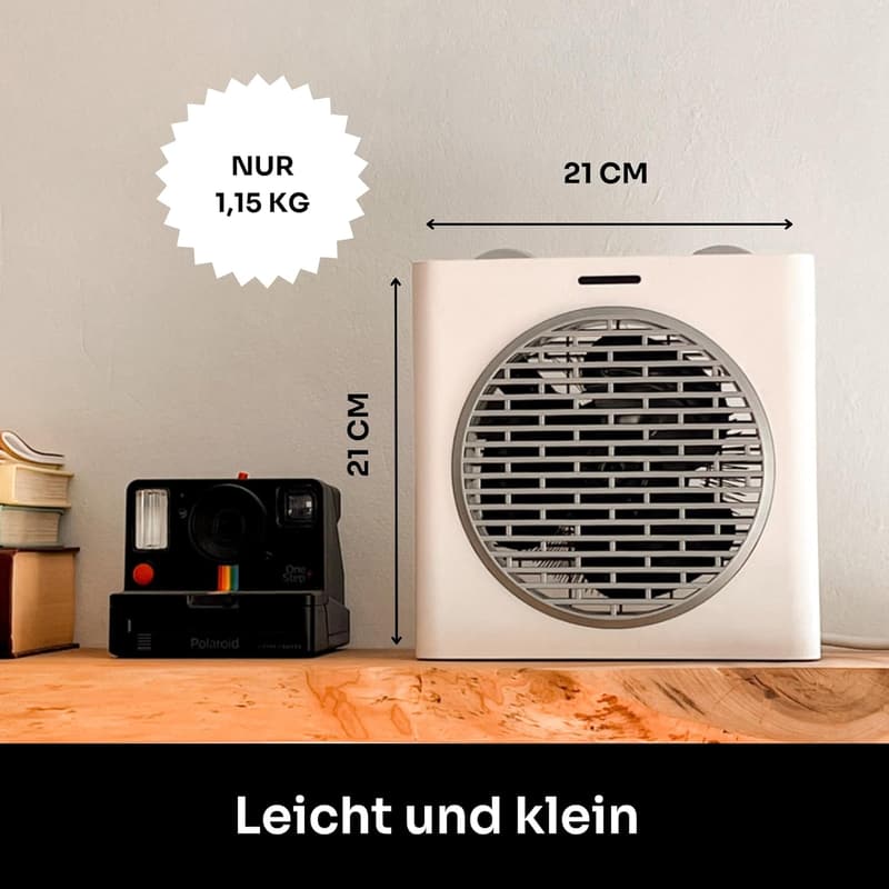 Mellerware Elektroheizung Keramik 2000W für Bäder mit Thermostat
