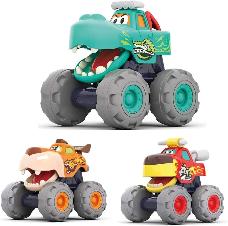 Monstertruck-Spielzeug Set für Jungen (1-3 Jahre), 3 Stück, Reibungslauf