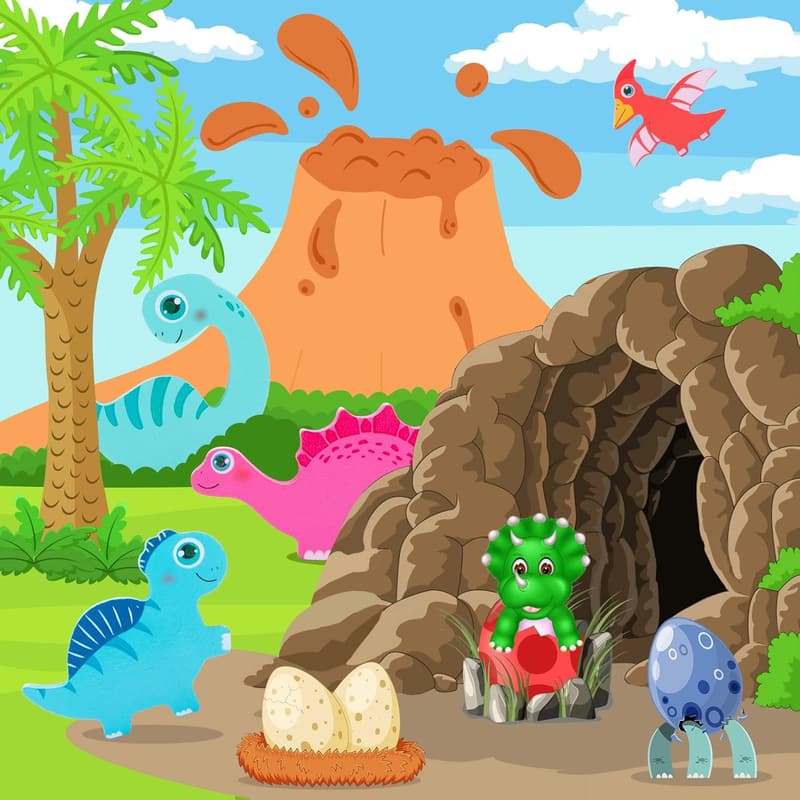 Montessori Holzpuzzle Dino-Eier für Kinder ab 1 Jahr