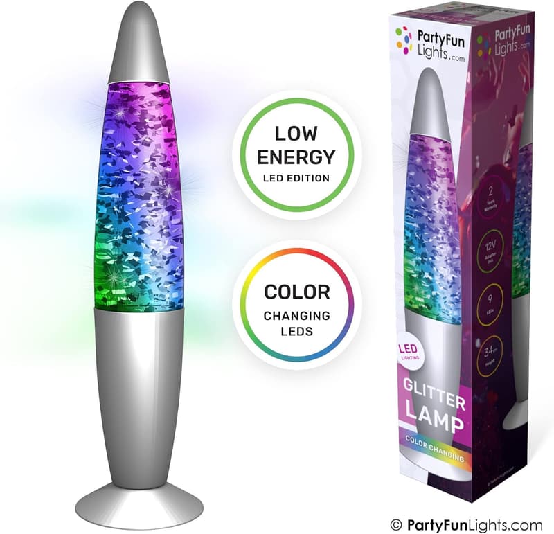 Tornado Lampe 24cm RGB Farbwechsel LED Nachtlicht mit USB und Batterie