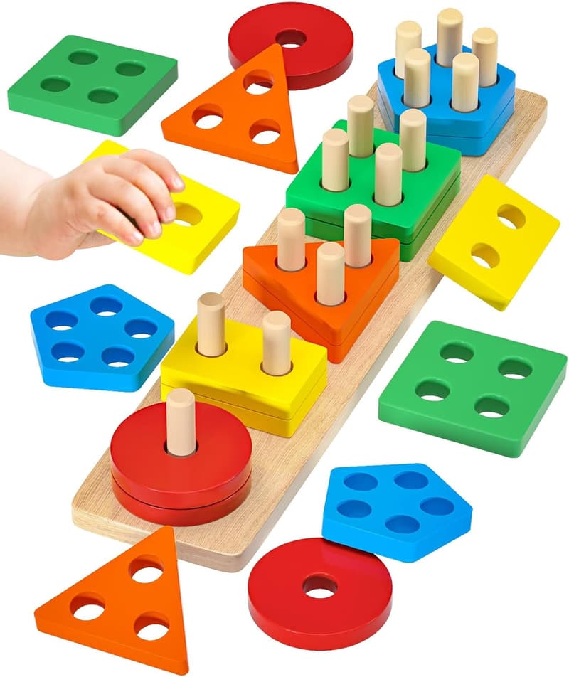 Sortierspielzeug aus Holz für Motorik – Lernspiel ab 1 Jahr