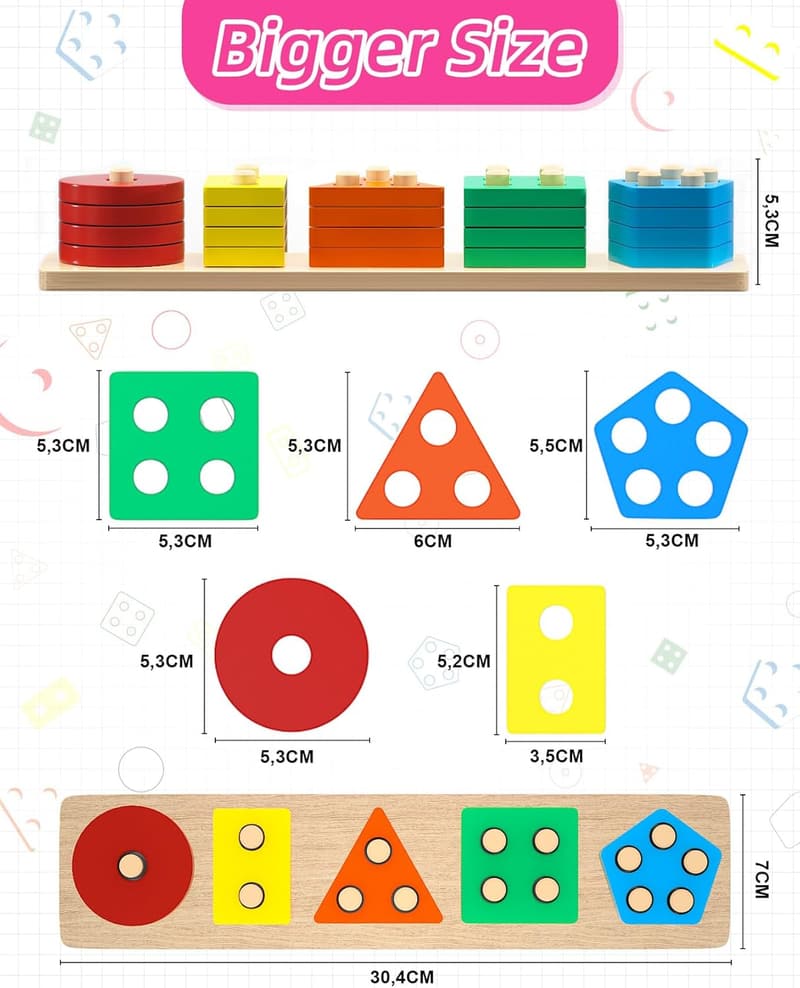 Sortierspielzeug aus Holz für Motorik – Lernspiel ab 1 Jahr