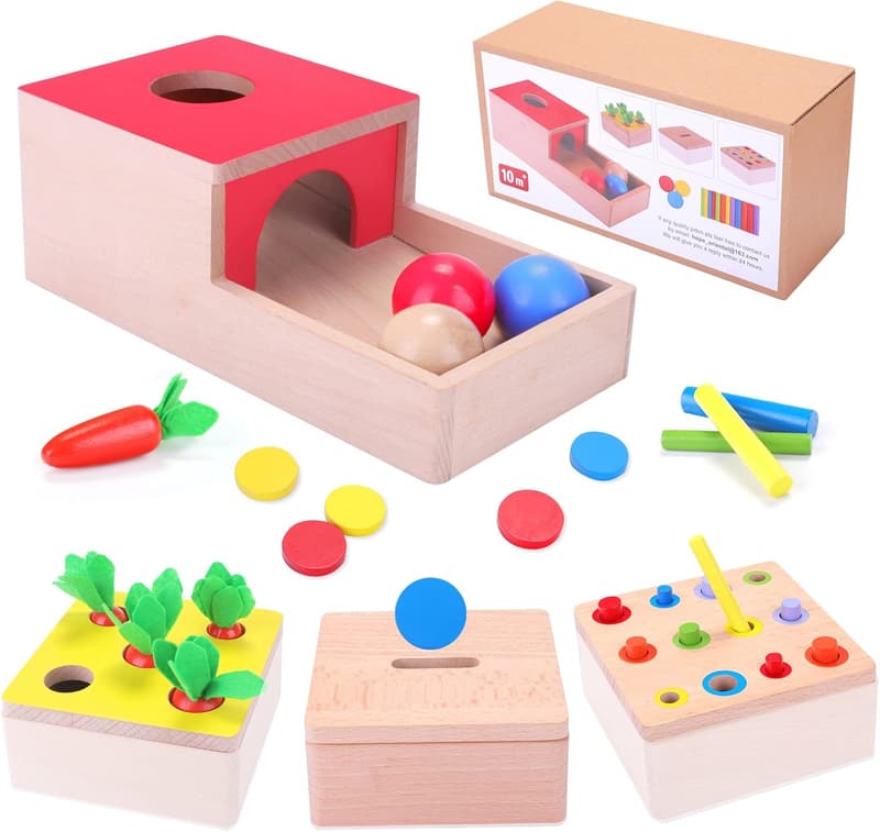 Motorikspielzeug aus Holz für 1 Jahr | Montessori Sortierspiel für Kinder
