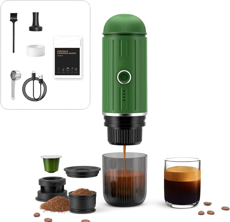 Wiederaufladbare Espressomaschine für Camping und Reisen, elektrisch, 12 V