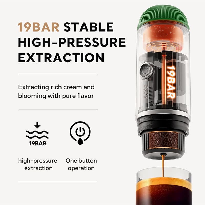 Wiederaufladbare Espressomaschine für Camping und Reisen, elektrisch, 12 V