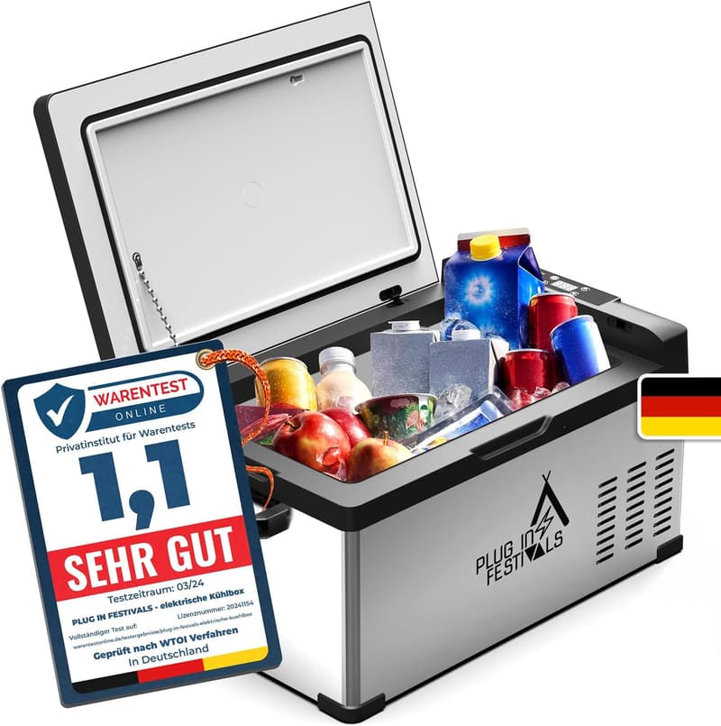 Elektrische Kühlbox mit Kompressor - 25L, bis -20°C, für Camping und Auto