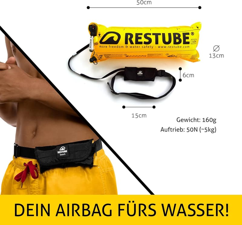 Restube Beach Aufblasbare Sicherheitsboje – Leicht und Sichtbar für die Familie
