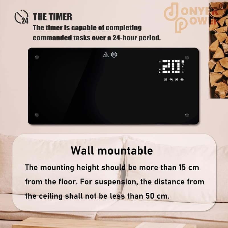 DONYER POWER 2500W Konvektor-Heizung mit WLAN und Fernbedienung