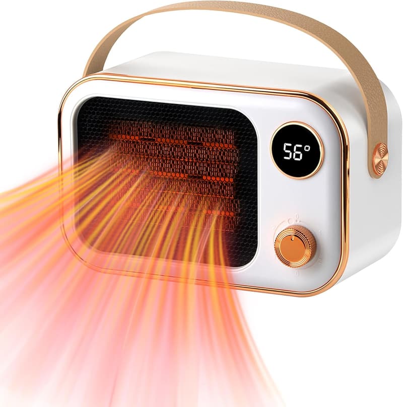 Heizlüfter 1200W mit PTC-Technologie, zwei Temperaturstufen, überhitzungs- und Kippschutz