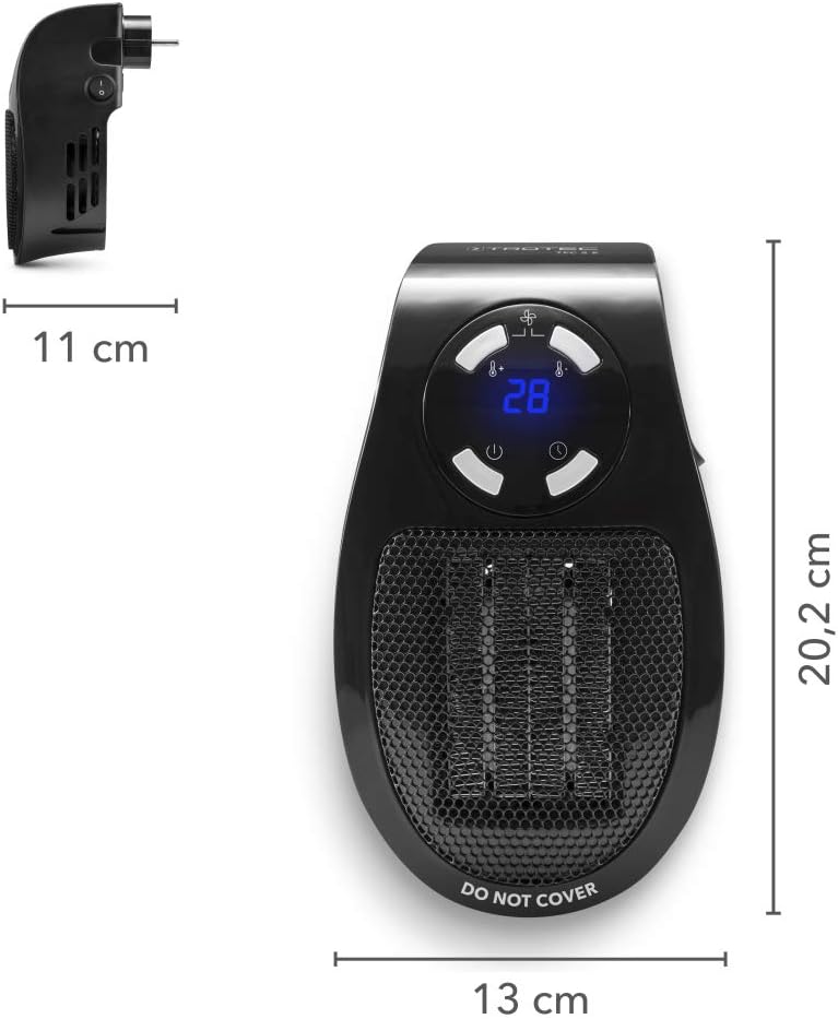 TROTEC Heizlüfter TFC 2 E – 500 W Keramikheizung für Räume bis 10 m²