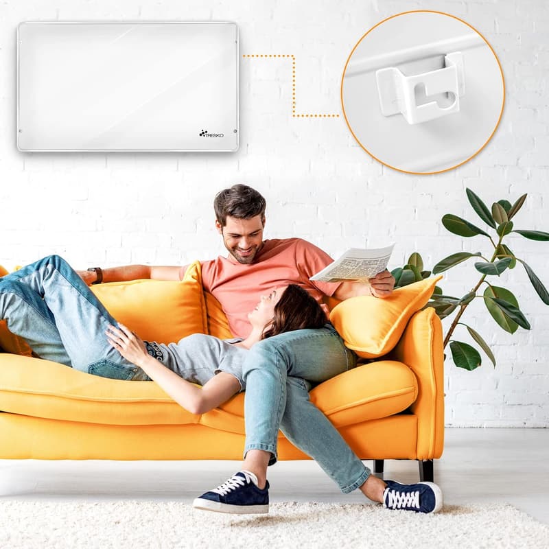 TRESKO 600W Elektroheizung mit Standfüßen und Wandmontage