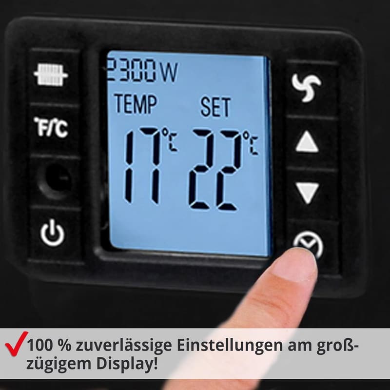 HECHT Elektroheizung mit Fernbedienung und Thermostat, stromsparend