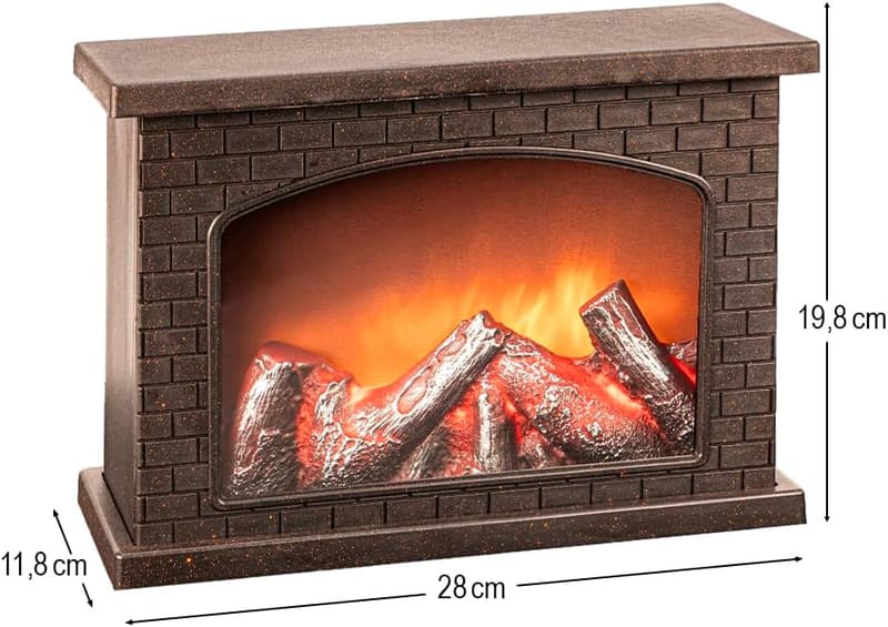 LED-Kamin mit Timer - batteriebetriebene Dekokamin für gemütliche Atmosphäre