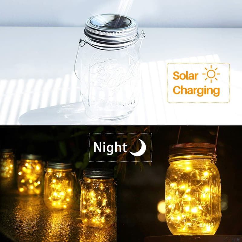 Solar Einmachglas Laterne - 4er Set für Garten Dekoration