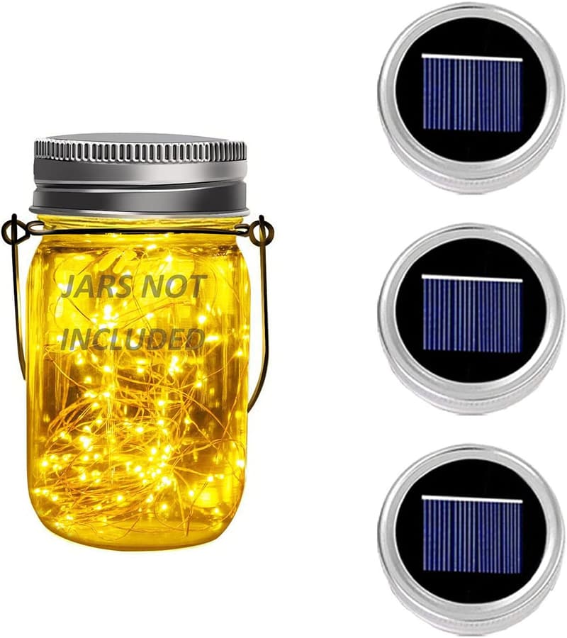 Solar Mason Jar Lichterset mit 30 LED für Garten und Hochzeiten