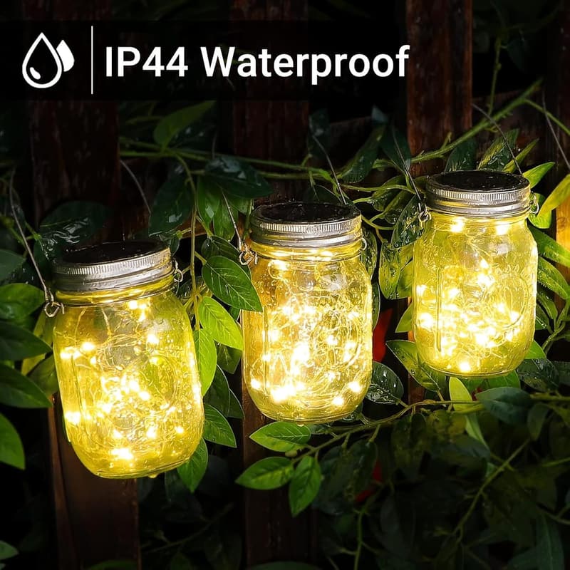 6er Set Solar-Mason Jar Lampen mit 30 LED für den Garten