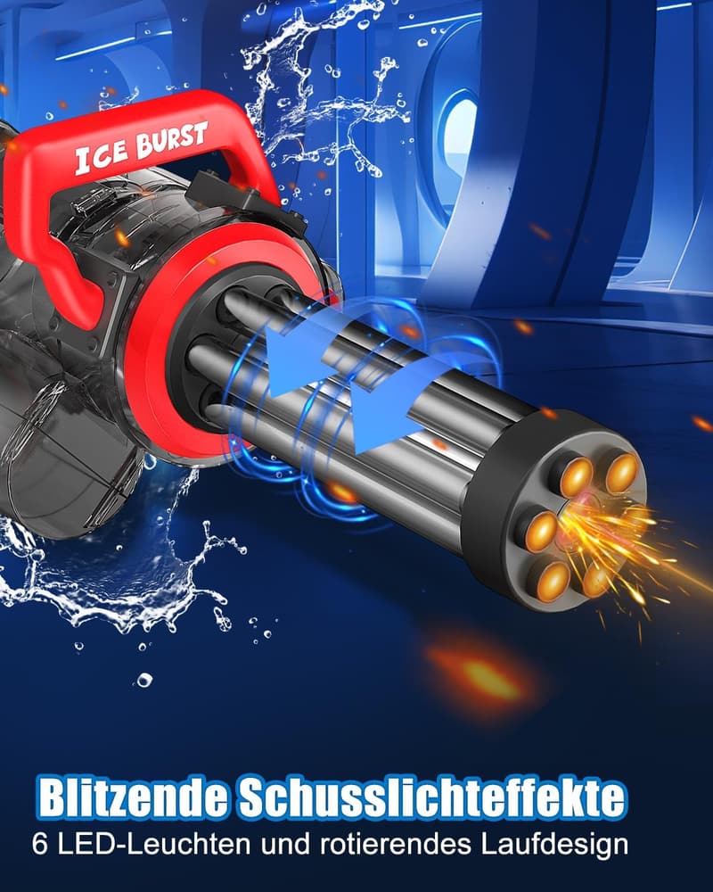 Elektrische Gatling Wasserpistole mit Rucksack für Erwachsene und Kinder