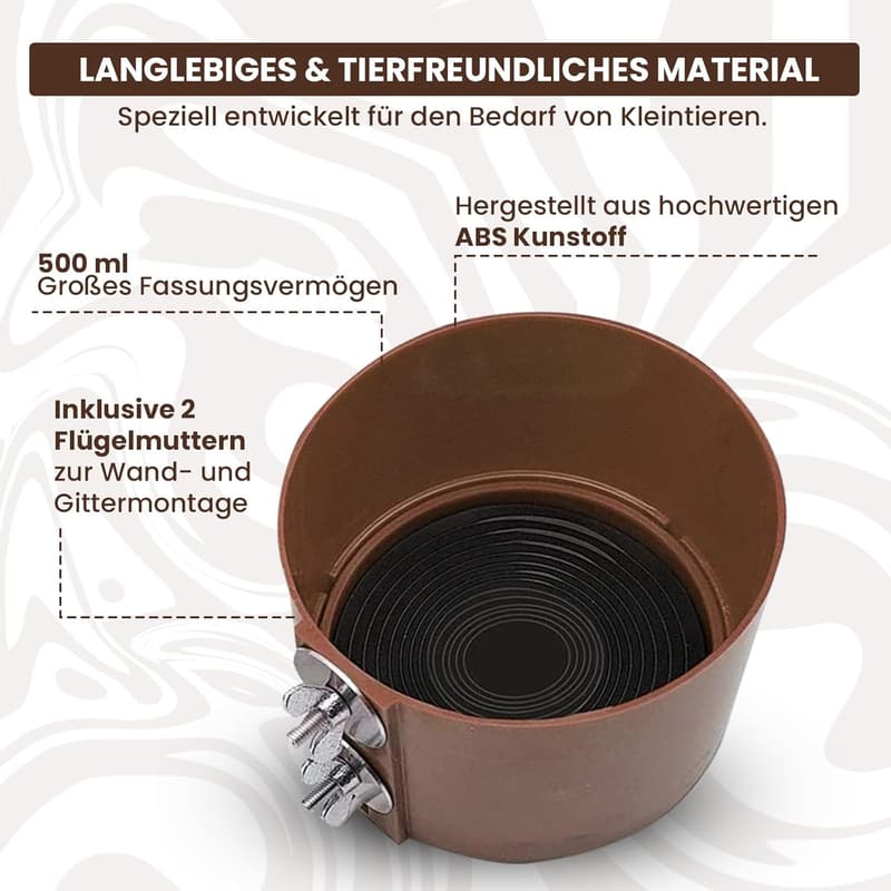 Beheizter Wassernapf für Kleintiere - 500 ml, frost-sicher, spülmaschinenfest