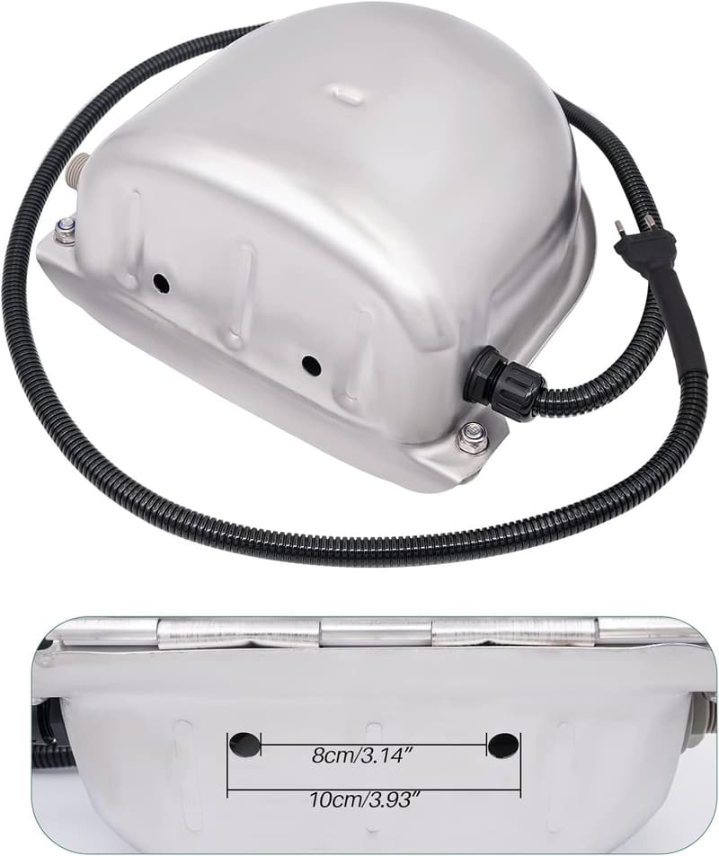 Edelstahl-Thermonapf für Haustiere mit Schwimmerventil (220V, 80W)
