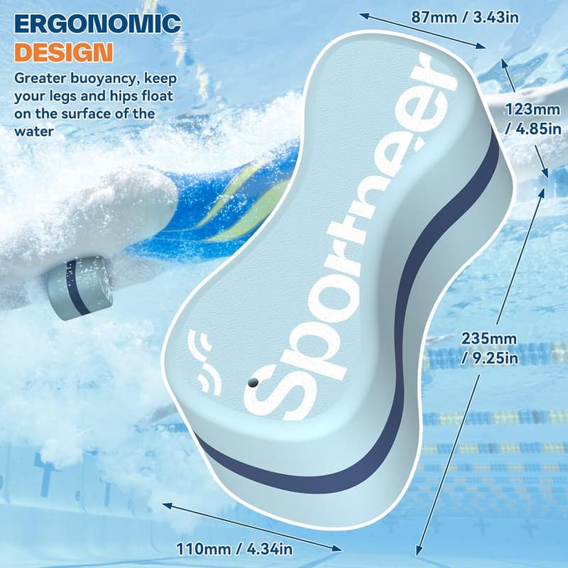 Sportneer Pull Buoy für Erwachsene – Ergonomische Schwimmhilfe für Aquafitness