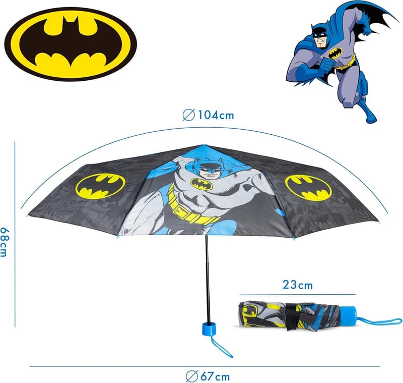 Batman Regenschirm für Kinder – Sturmfest und klappbar, ideal für unterwegs